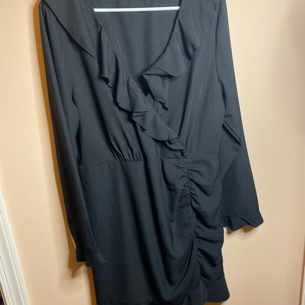 Black Ruffle Boohoo dress